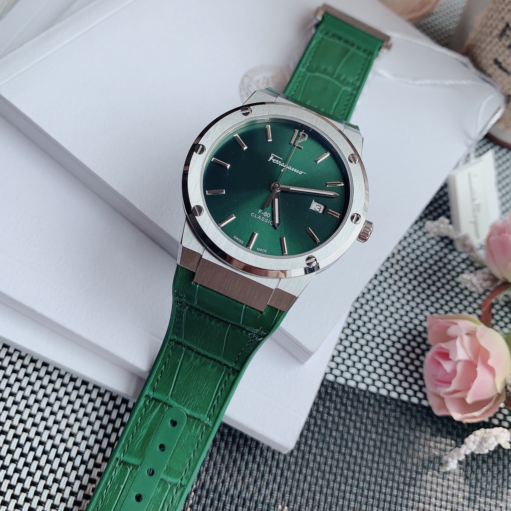 Đồng hồ nam chính hãng Salvatore Ferragamo F-80 Classics Green - SFDT00119 - Máy Quartz pin Thụy Sĩ - Kính Sapphire