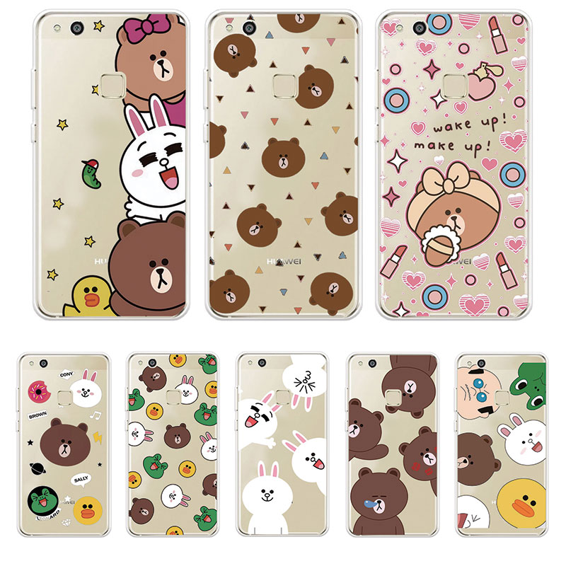 Ốp Lưng Huawei P8 P9 P10 Lite TPU mềm Case gấu nâu Three
