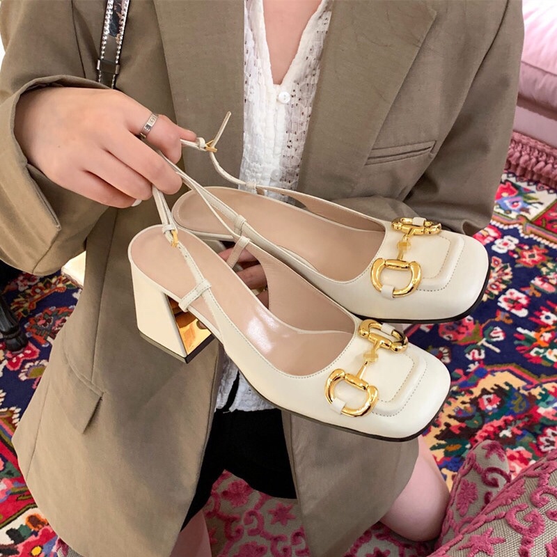 Giày Sandal Guci Gót Vuông Bọc Đồng Siêu Hot 2021 [Free Ship]