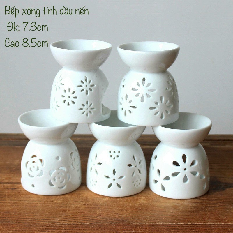 Đèn Xông Tinh Dầu Đốt Bằng Nến Bát Tràng, Đèn Decor Trang Trí Phòng