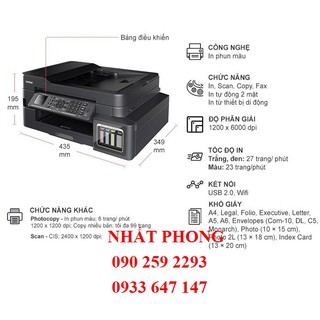 Máy in phun màu Brother MFCT910DW (In 2 mặt,scan,copy,fax,Wifi)