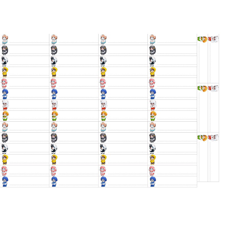 Sticker dán tên vào đồ dùng học tập hero team cho các bé gồm 62 miếng 1x4,5cm