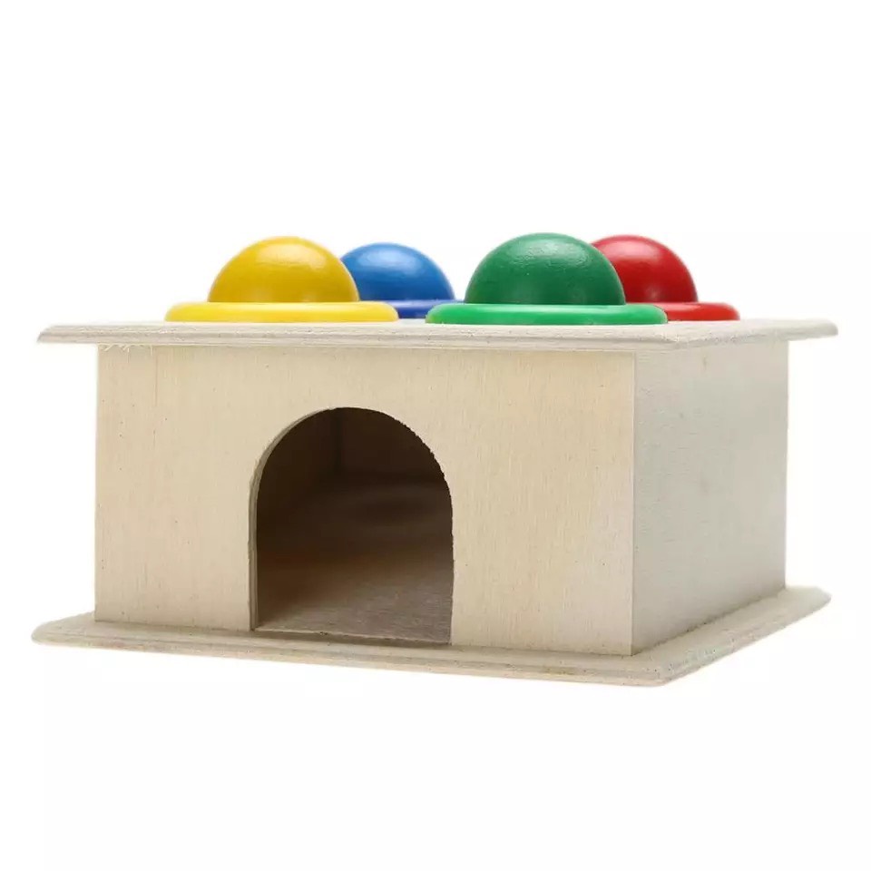 Trò Chơi Vận Động Bằng Gỗ - Đập Bóng Trơn Màu Sắc Rèn Luyện Tính Tập Chung Cho Bé