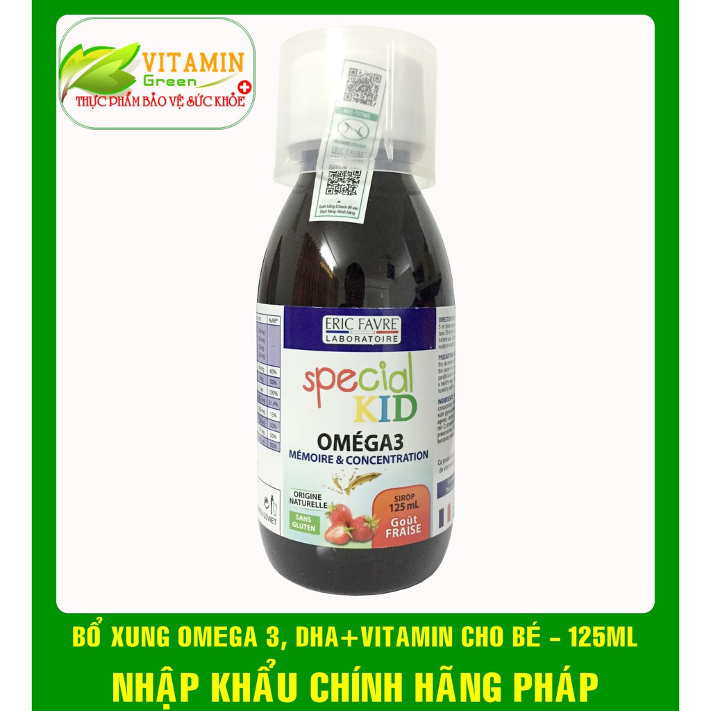 SPECIAL KID OMEGA 3 BỔ XUNG DHA VITAMIN CHO BÉ 125ml | NHẬP KHẨU CHÍNH HÃNG PHÁP