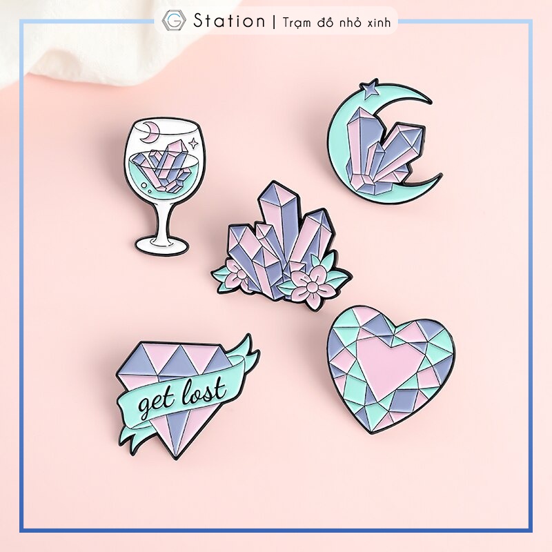 Pin cài áo kho báu kim cương crystal - GC514