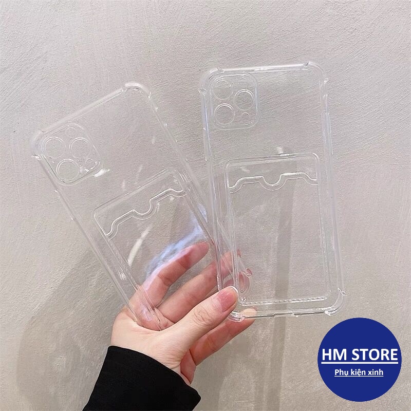 Ốp lưng có NGĂN GIỮ THẺ trong suốt CHỐNG VA ĐẬP dành cho 6/6plus/6s/6splus/7/7plus/8/8plus/x/xr/xs/11/12/13promax