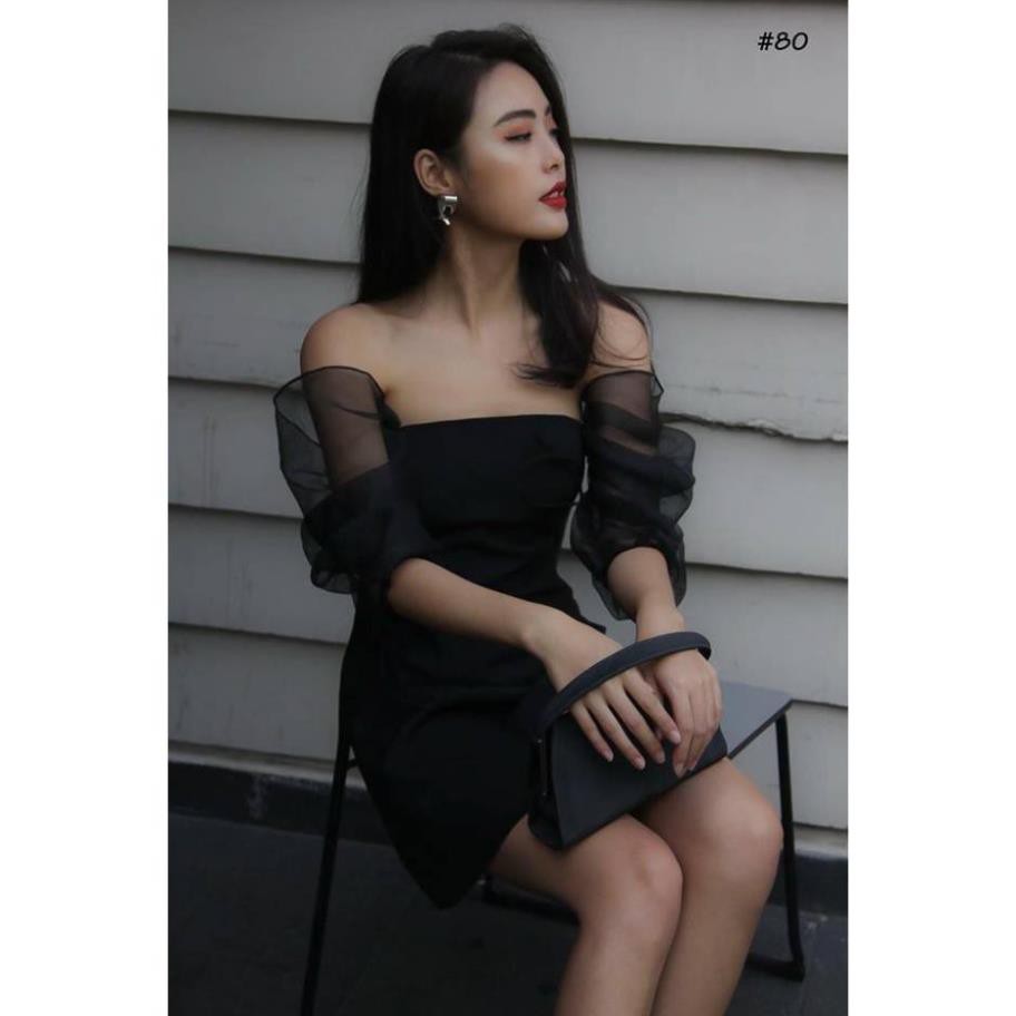 ĐẦM TRỄ VAI DỰ TIỆC BODY PHỐI TAY LƯỚI SIÊU XINH [HÀNG CÓ SẴN]