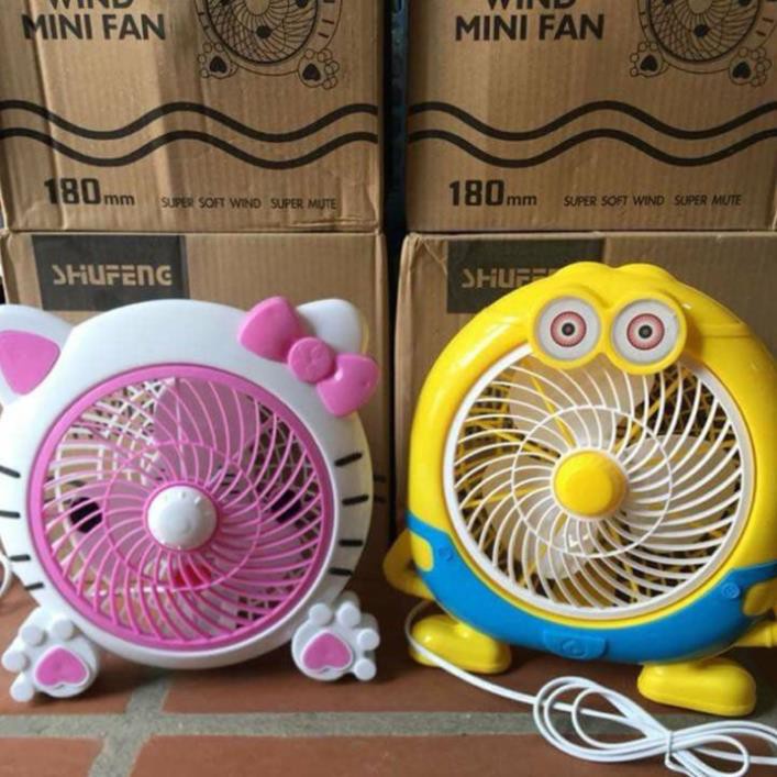 QUẠT MINI HÌNH THÚ 180mm NGUỒN 220v - MẪU NGẪU NHIÊN