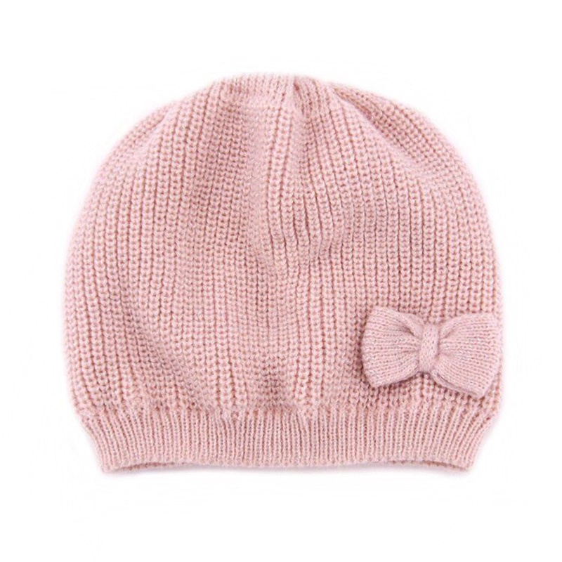 Mũ Len Beanie Đính Nơ Cho Trẻ Sơ Sinh