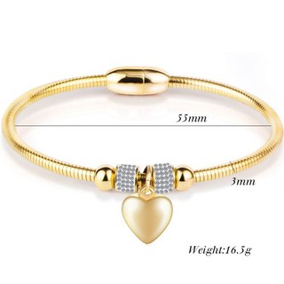 Vòng Tay Trái Tim Titan Ko Đen TT 2743