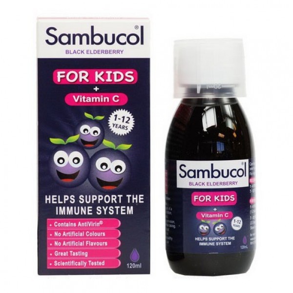 Siro Sambucol kid tăng đề kháng 120ml cho bé 1-12 tuổi