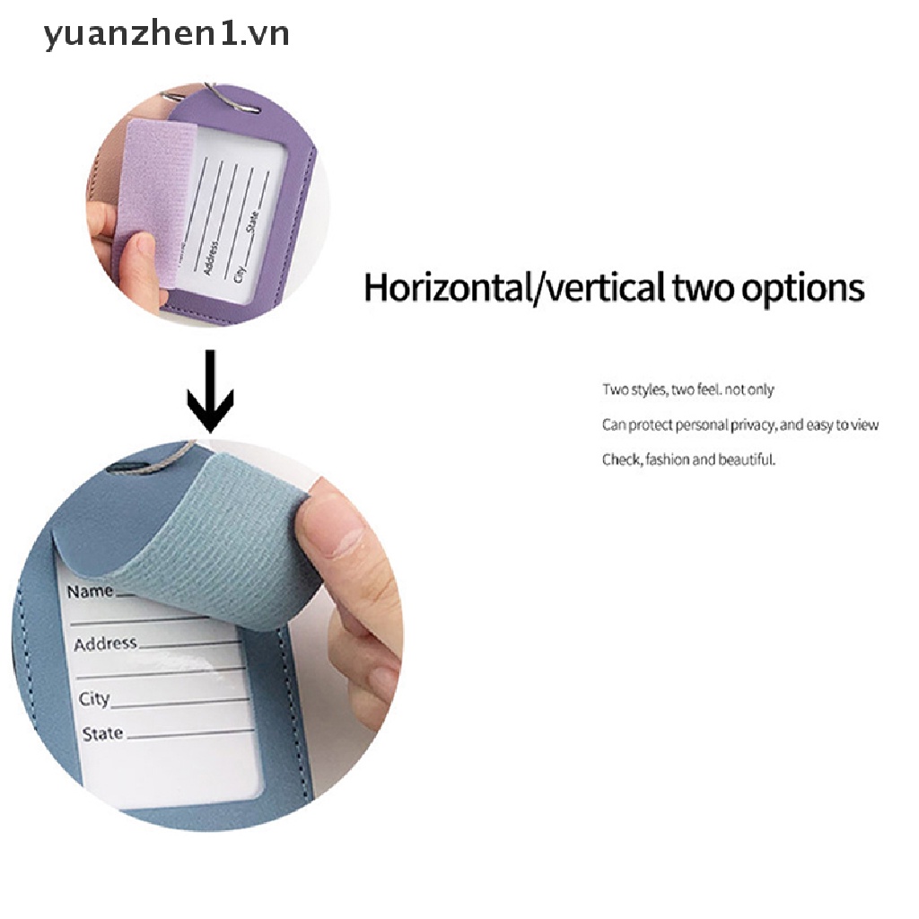 Nhãn Đánh Dấu Ghi Thông Tin Riêng Tư Bằng Da PU Gắn Hành Lý Du Lịch