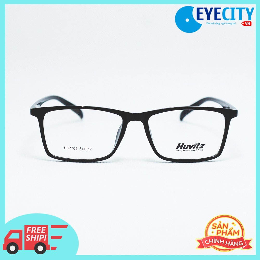 Gọng kính cận thời trang Hàn Quốc HUVITZ nhựa dẻo màu đen HK7704 - C1
