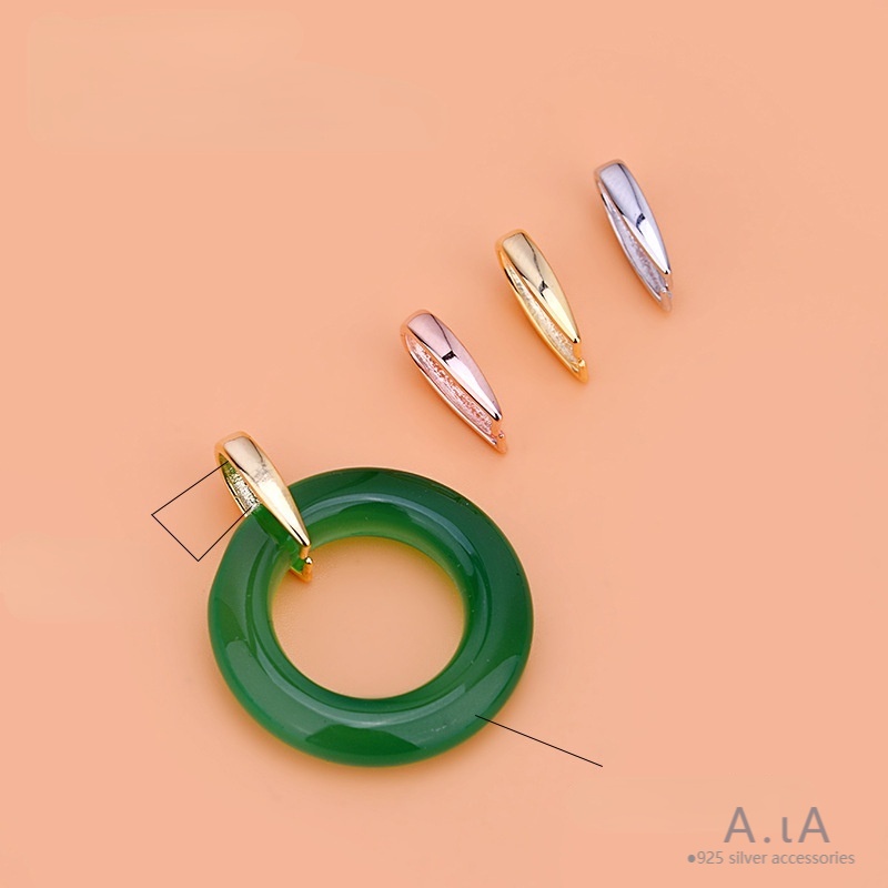 █diy゜ S925 Bạc●Mặt Dây Chuyền Bạc S925 Hình Hoa Hướng Dương Đính Đá Ngọc Bích Thủ Công