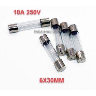 [10 CÁI] LINH KIỆN CẦU CHÌ ỐNG 10A 250V 6X30MM