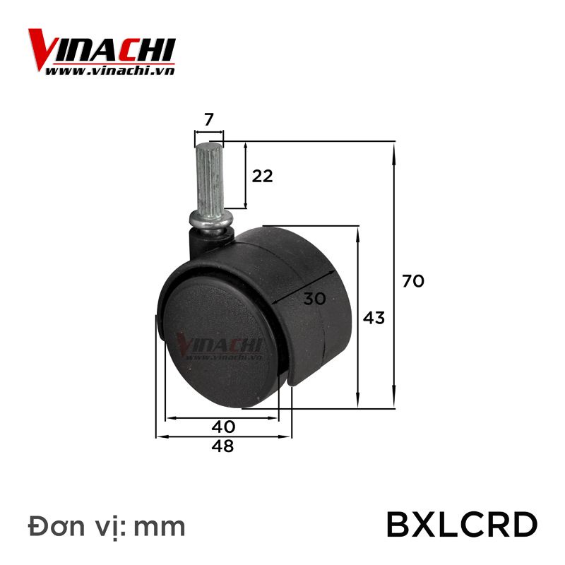 Bánh Xe Lăn Chốt Rãnh Dọc - Bánh Xe Chốt Dọc Dùng Cho Nội Thất Văn Phòng,Bàn Ghế