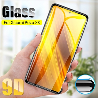 9D Full Cover Tempered Glass for Xiaomi Poco X3 NFC Screen Protector Tempered Film