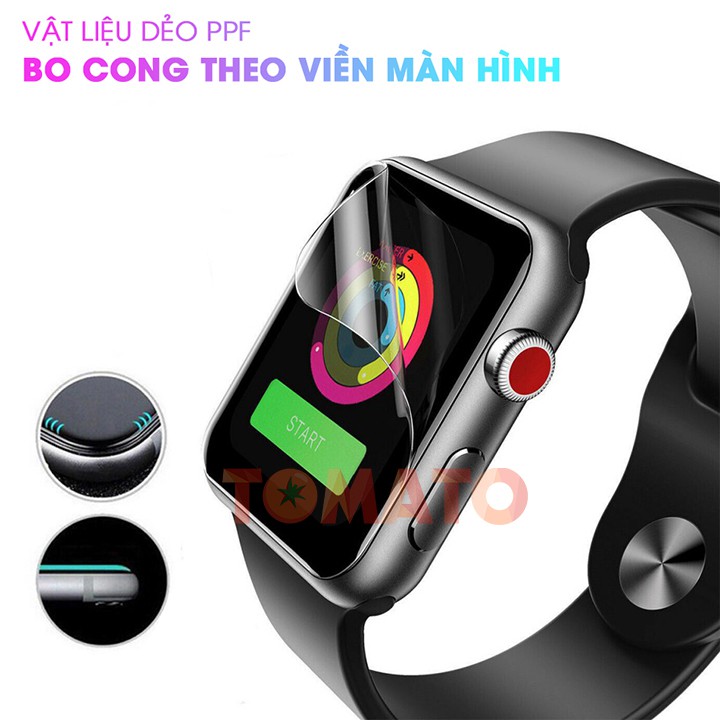 Miếng Dán Dẻo PPF Tự Phục Hồi Trầy Xước Cho Apple Watch Series SE Size 38/40/42/44mm - Phụ Kiện Tomato