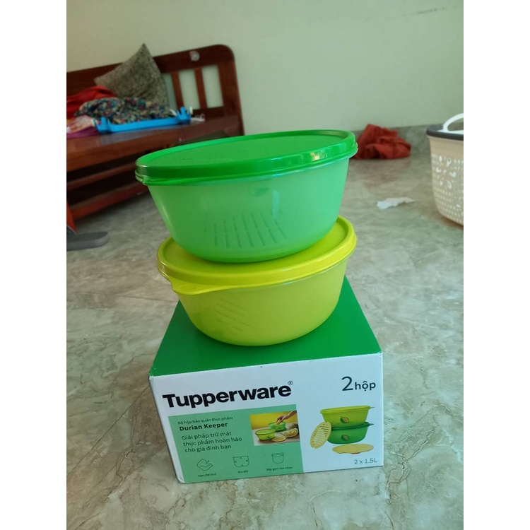 Bát tròn đựng hoa quả sầu riêng, mít chuyên dụng Tupperware - Kín mùi, kín khí, có thể đựng canh, nước dùng, rau sống...
