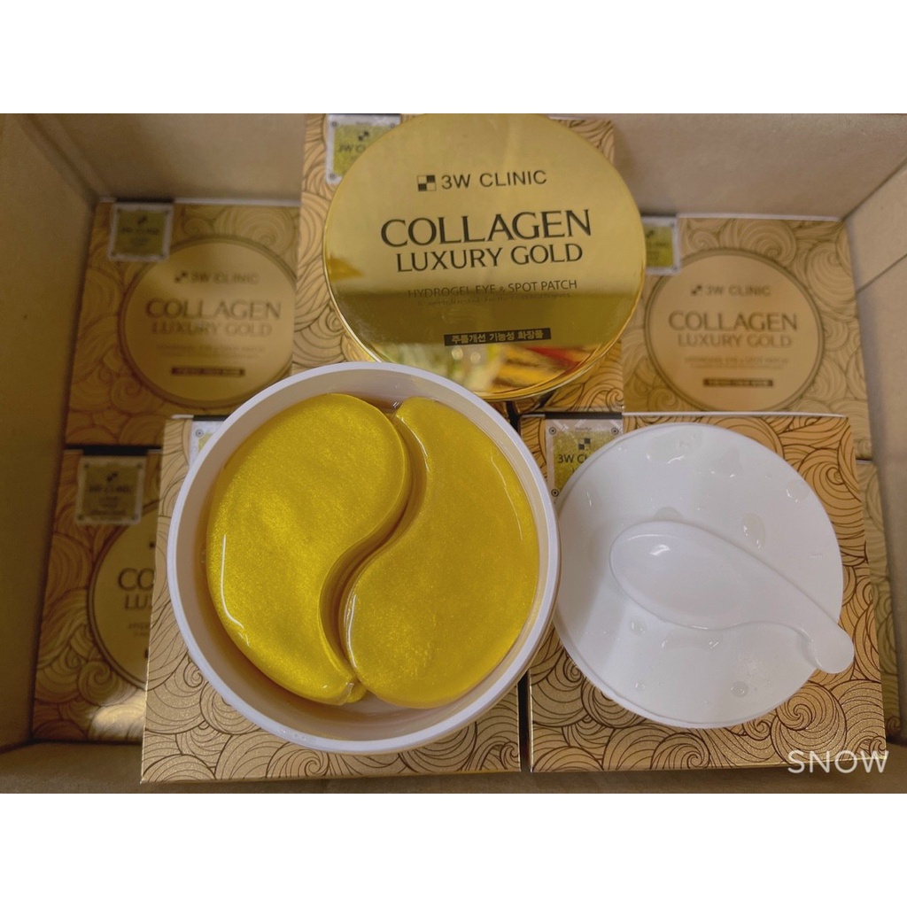 (60 miếng) Mặt Nạ Mắt 3W Clinic Collagen Luxury Gold Hydrogel Eye Spot Patch 90g