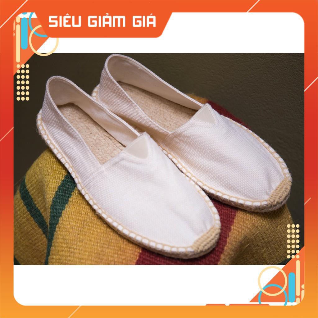 Giày lười vải đế cói nam nữ cao cấp unisex, sục slip on thời trang, đi biển, du lịch, dạo chơi mùa hè | BigBuy360 - bigbuy360.vn