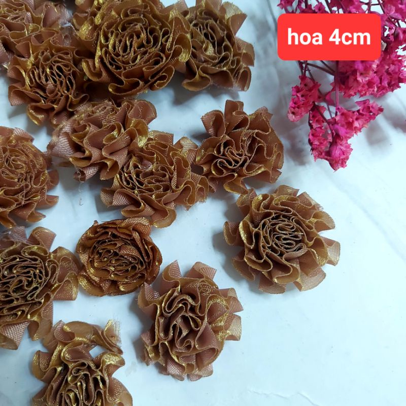 Hoa trang trí, phụ liệu handmade ,size 2.5cm đến 4 cm.
