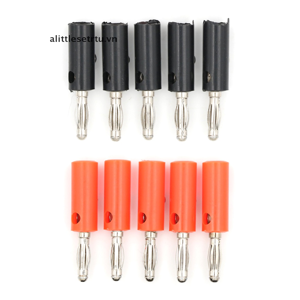 Set 5 Đầu Cắm Bắp Chuối Màu Đen Đỏ 4mm