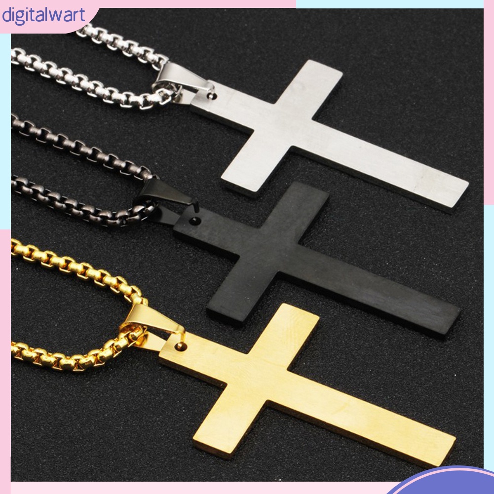 Vòng cổ Thép Titan Mặt Chữ Thập Phong Cách Retro Cá Tính Dành Cho Nam