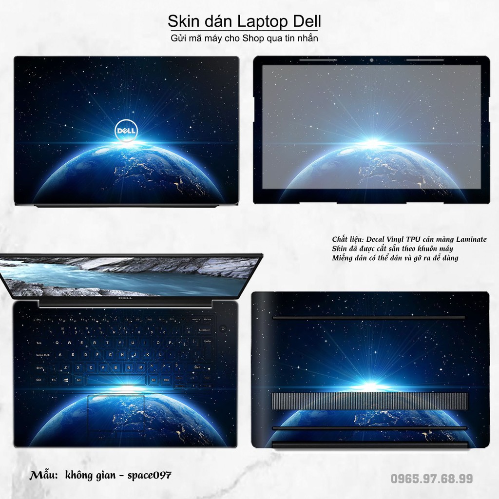 Skin dán Laptop Dell in hình không gian nhiều mẫu 17 (inbox mã máy cho Shop)