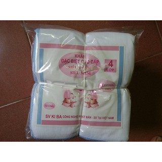 Khăn sữa kiba khăn xô sữa kiba siêu thấm, siêu mềm 1 bịch 10 chiếc