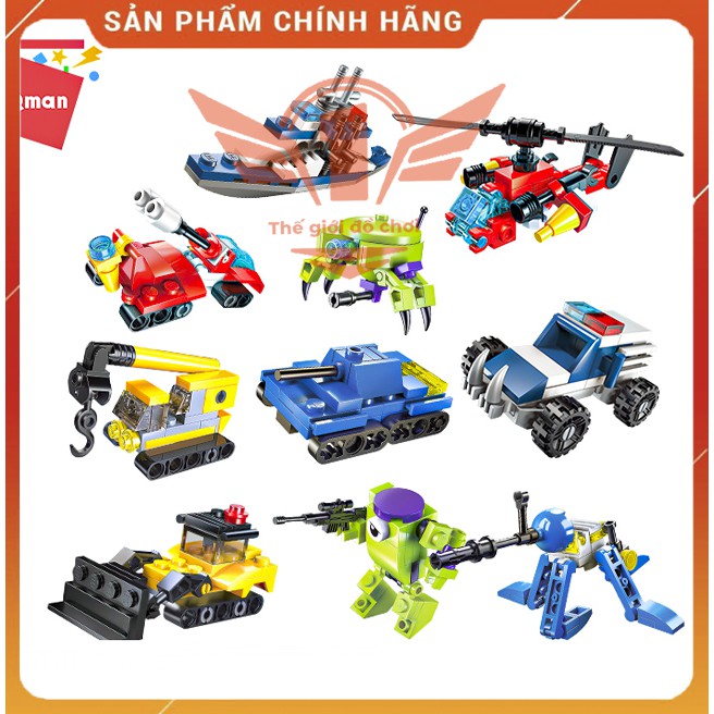 Combo 10 hộp đồ chơi xếp hình lego thương hiệu QMAN - Xe các loại