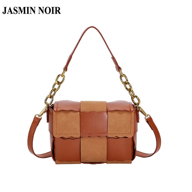 Túi Đeo JASMIN NOIR Chéo Da Lộn Phối Dây Xích Thời Trang Mùa Thu Dành Cho Nữ