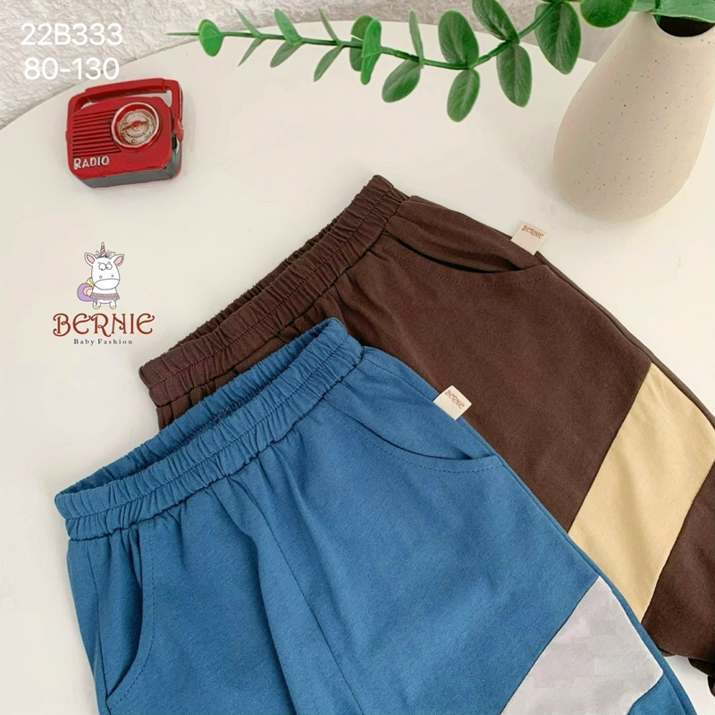 Bộ bé trai Bernie thu phối màu chất cotton mềm cho bé từ 9-23kg-22B333