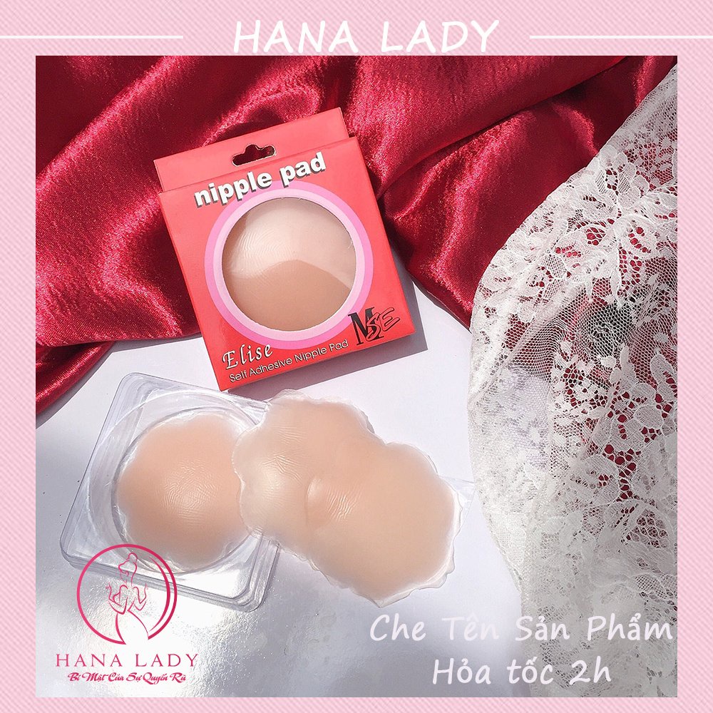 Miếng dán nhũ hoa, một cặp dán ti tàn hình hình hoa hộp hồng cao cấp DT018