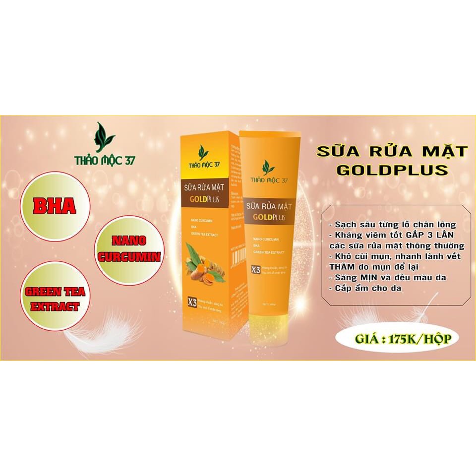 5 lọ sữa rửa mặt gold plus của Thảo mộc 37