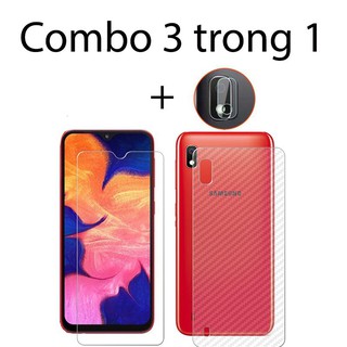 Combo cường lực dẻo Samsung A10, 2 decal sau và 4 miếng dán camera