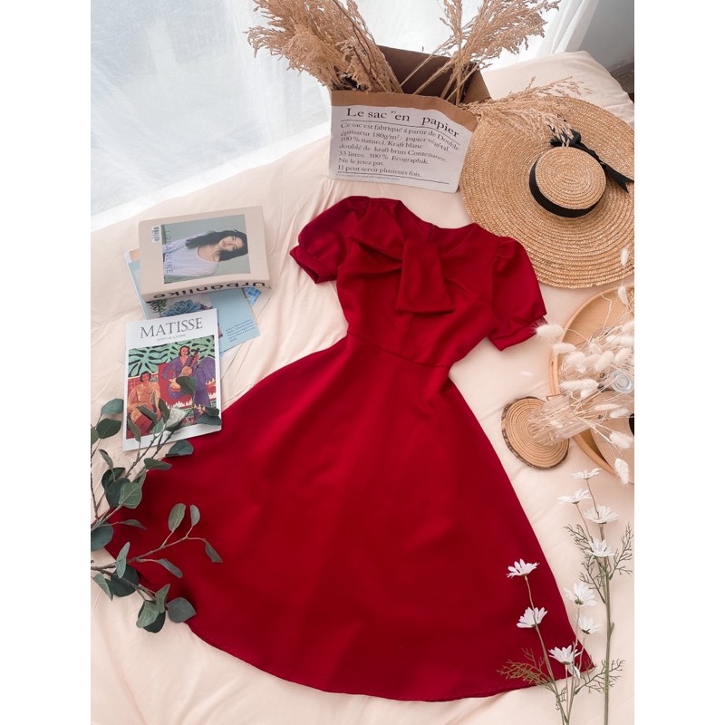 ĐẦM ĐỎ NƠ LỆCH MIDI