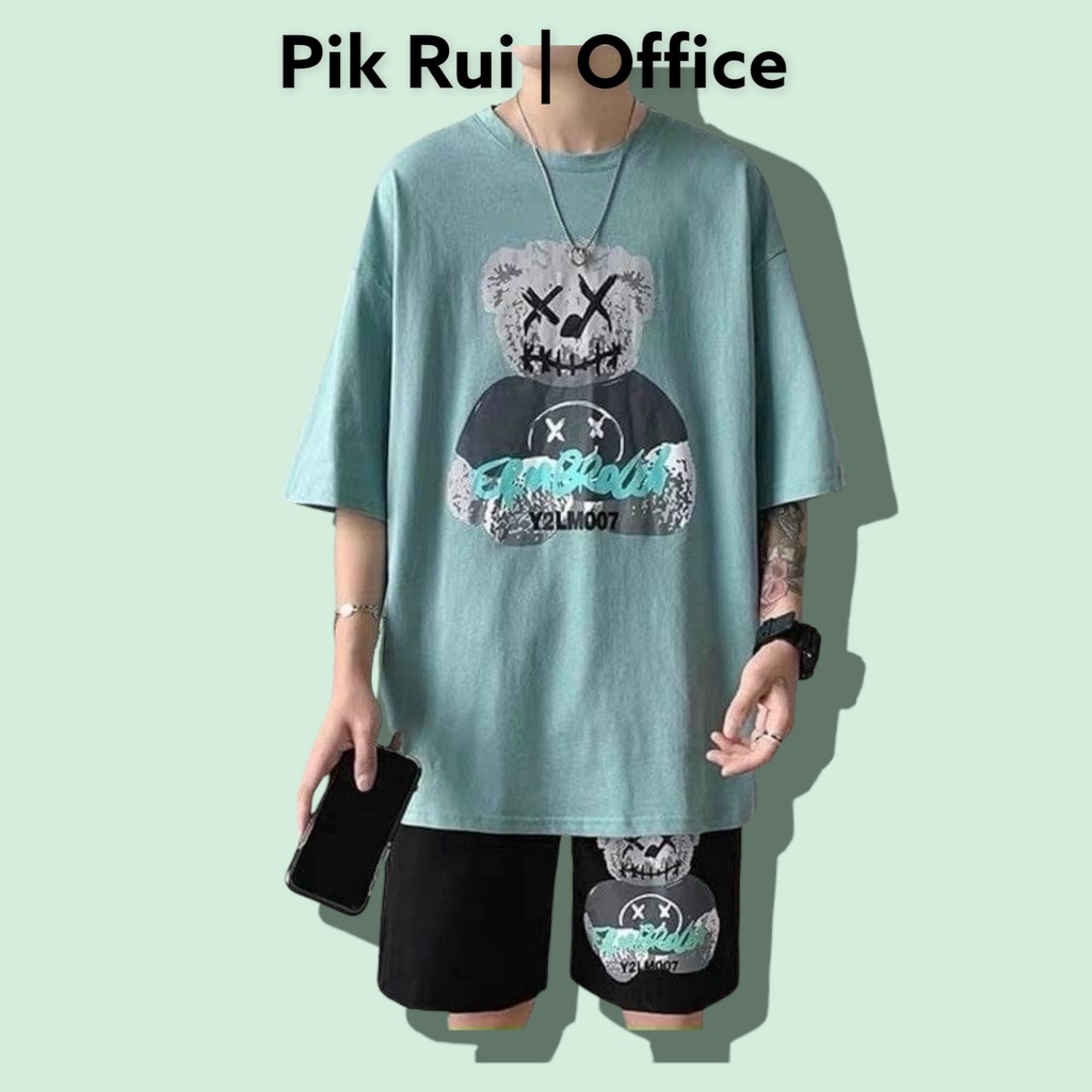 Đồ bộ thể thao nam nữ mặc nhà mẫu Gấu chất thun cotton mềm mịn thoáng mát FREESIZE Phom rộng  unisex 40-70kg MẶC ĐẸP