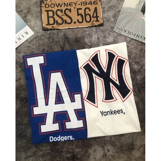 Áo Thun Unisex In Logo Yankees/Dodgers Màu Trắng/Xanh