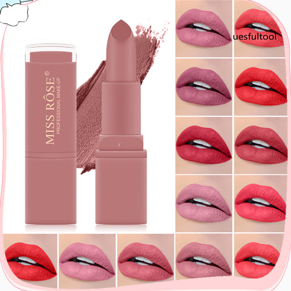 [UF]MISS ROSE Matte Mist Velvet Non Sticky Lipstick Lasting Moisturizing Lip Cream