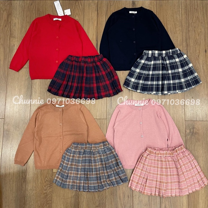 Áo khoác len mỏng cardigan thu đông bé trai bé gái Chunnie Shop