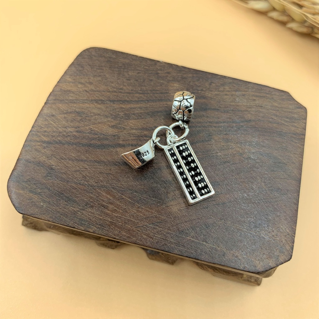 Charm móc treo bàn tính và đĩnh bạc - Charm Bạc 925 - Mã CA595