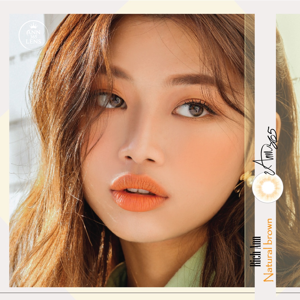 Kính Áp Tròng Cận Thị 1 Ngày Màu Nâu Tự Nhiên ANN365 Rich Ann Natural Brown