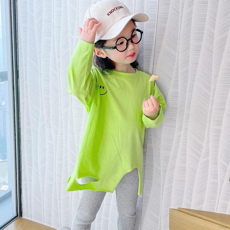 Áo sơ mi tay dài in họa tiết hoạt hình kiểu Hàn Quốc thời trang mùa thu cho bé gái Se7en