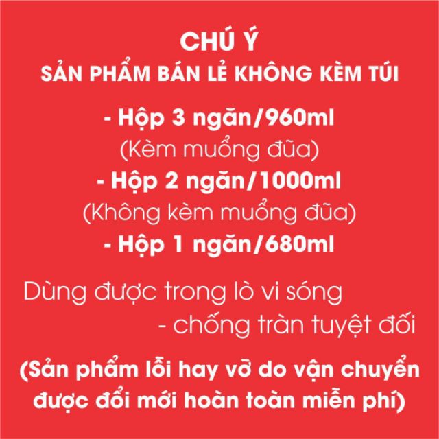 [BÁN LẺ - GHÉP THÀNH BỘ] Hộp đựng cơm văn phòng thủy tinh cao cấp có chia ngăn - Túi đựng giữ nhiệt - Bộ muổng đũa | BigBuy360 - bigbuy360.vn
