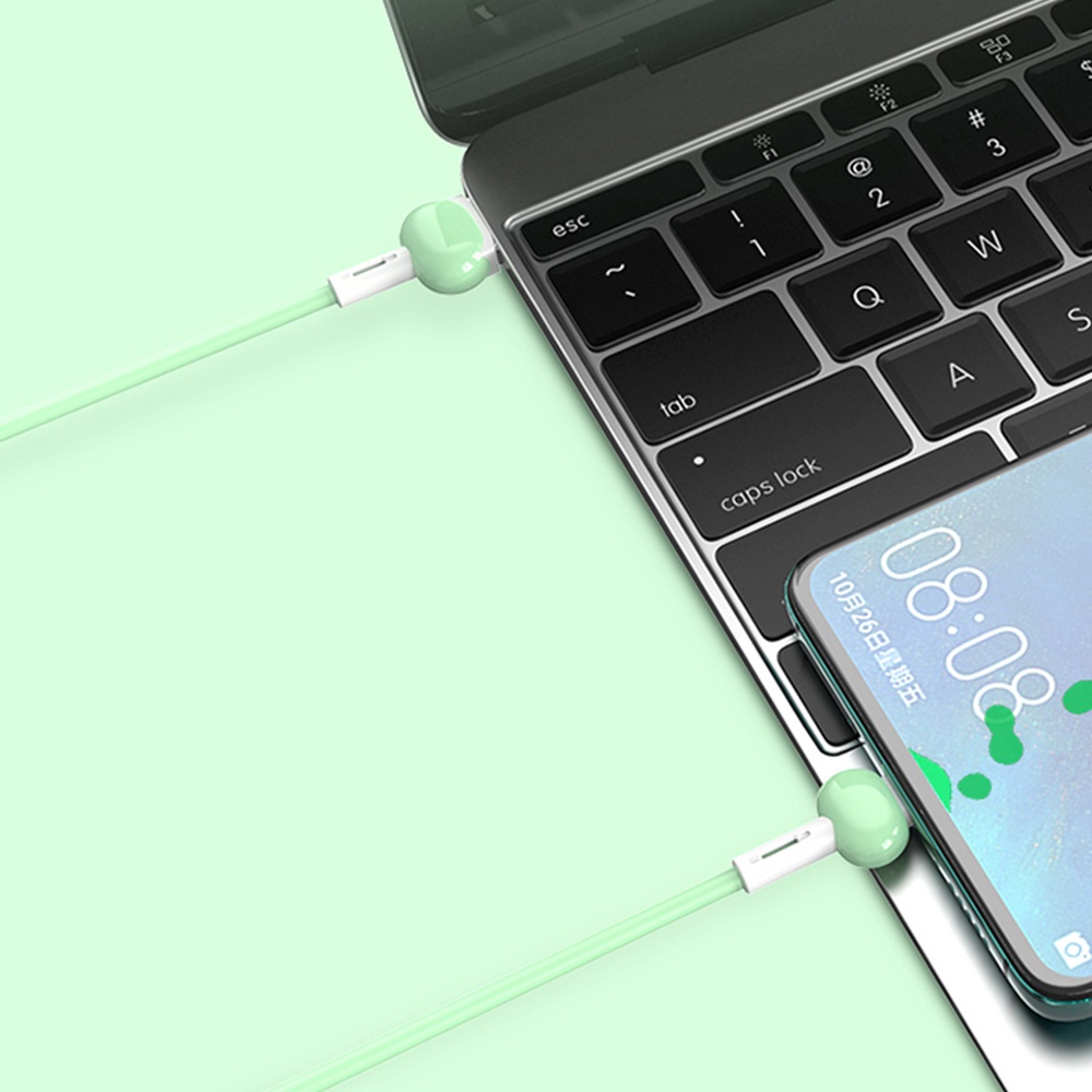 Dây Cáp Sạc Nhanh QC3.0 Type C Bằng Silicon Màu Macaron Dài 1M 3A Dành Cho Huawei Xiaomi