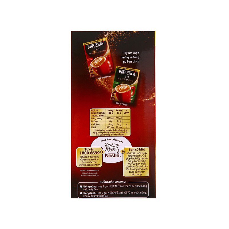 NesCafe - Cà phê rang xay hoà tan 3in1  hộp