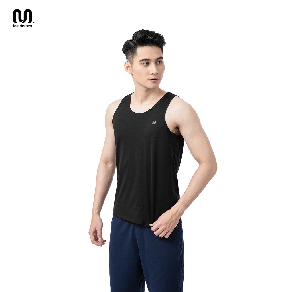 Áo ba lỗ nam INSIDEMEN tanktop tập gym 2 màu đen trắng basic dễ mặc, thoáng mát, thấm hút tốt - ITTR01