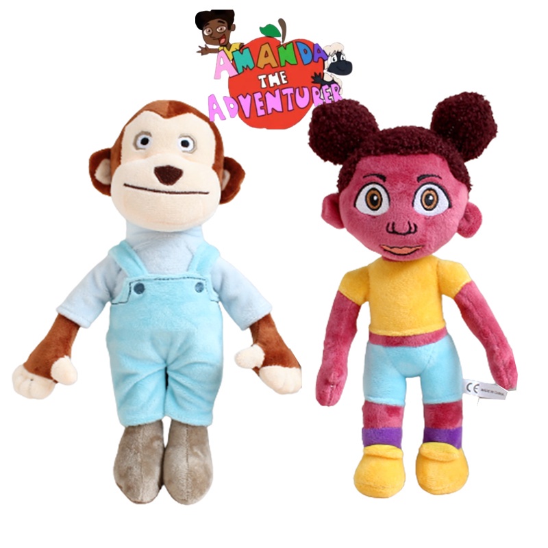 28cm carton Amanda the Adventurer Plush Toys Monkey Stuffed Animal Doll Kids Xmas Gifts
