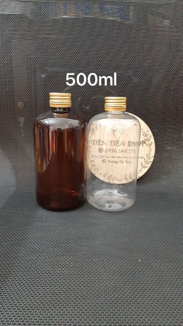 Chai nhựa nâu 500ml nắp vặn nhôm